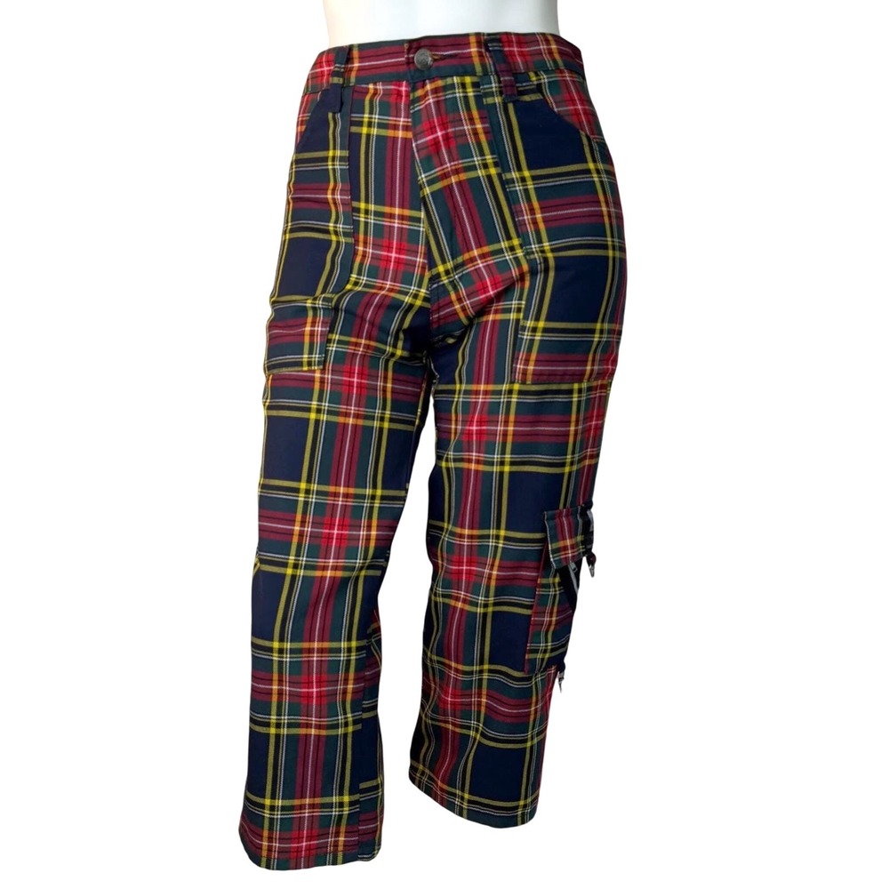 Tiger of London Plaid Bondage Pants Punk Grunge Goth Tartan Cargo Cropped 30W